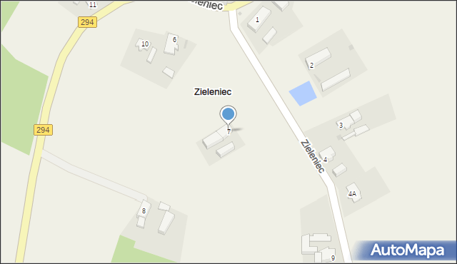 Zieleniec, Zieleniec, 7, mapa Zieleniec