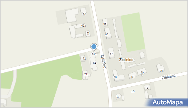 Zieliniec, Zieliniec, 63A, mapa Zieliniec