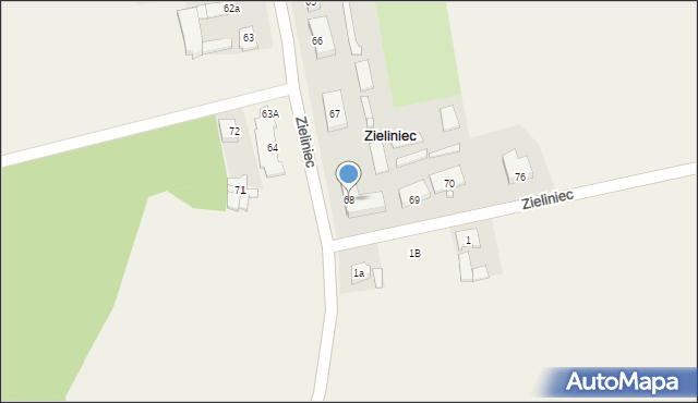 Zieliniec, Zieliniec, 68, mapa Zieliniec