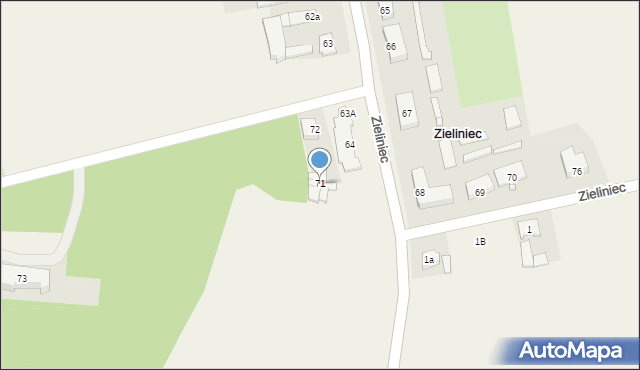 Zieliniec, Zieliniec, 71, mapa Zieliniec