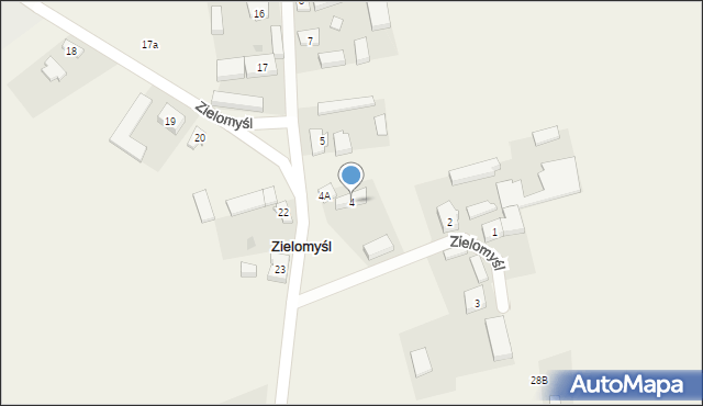 Zielomyśl, Zielomyśl, 4, mapa Zielomyśl