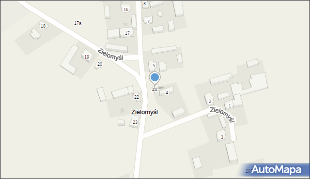 Zielomyśl, Zielomyśl, 4A, mapa Zielomyśl