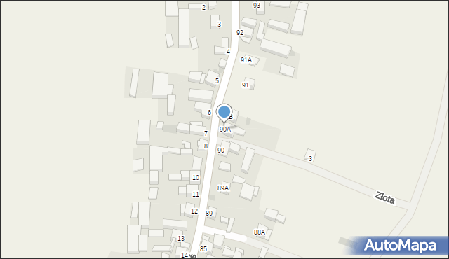 Zielona Wieś, Zielona Wieś, 90A, mapa Zielona Wieś