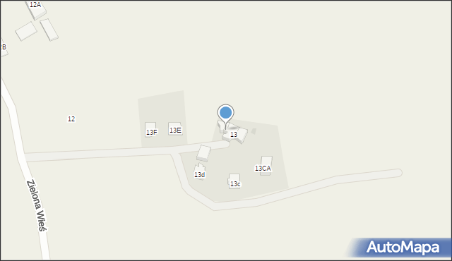 Zielona Wieś, Zielona Wieś, 13a, mapa Zielona Wieś