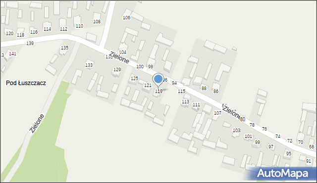 Zielone, Zielone, 119, mapa Zielone