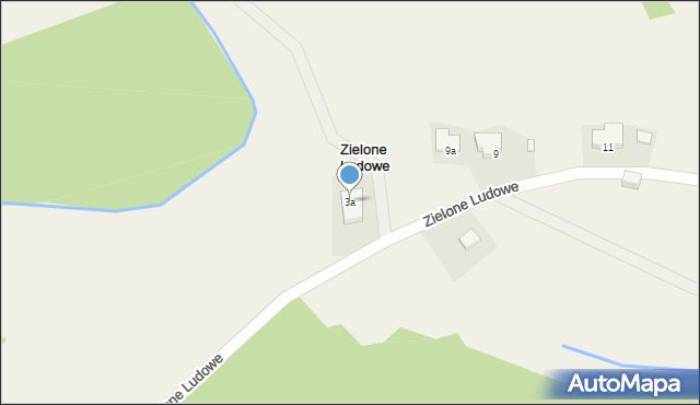 Zielone Ludowe, Zielone Ludowe, 3a, mapa Zielone Ludowe