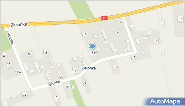 Zielonka, Zielonka, 11A, mapa Zielonka