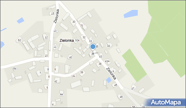 Zielonka, Zielonka, 36, mapa Zielonka