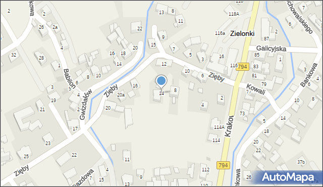 Zielonki, Zięby Adama, ks., 14, mapa Zielonki