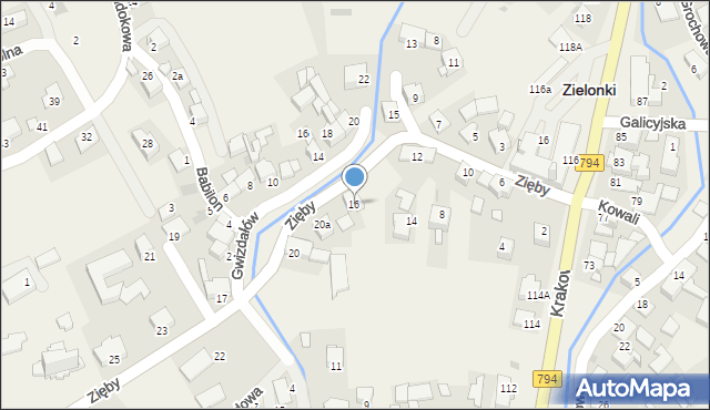 Zielonki, Zięby Adama, ks., 16, mapa Zielonki