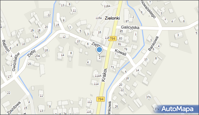 Zielonki, Zięby Adama, ks., 2, mapa Zielonki