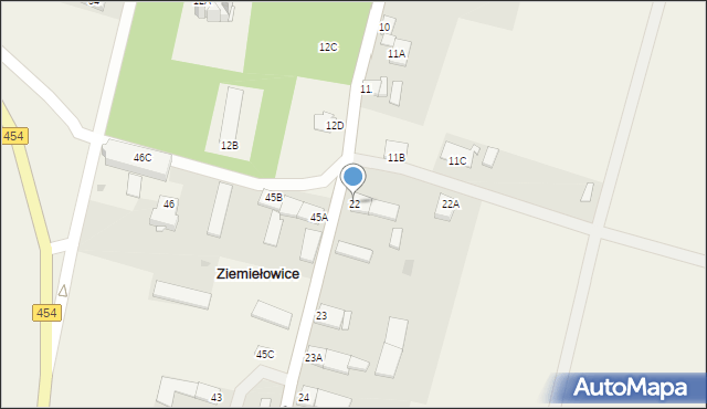 Ziemiełowice, Ziemiełowice, 22, mapa Ziemiełowice