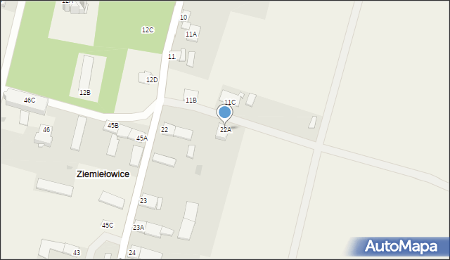 Ziemiełowice, Ziemiełowice, 22A, mapa Ziemiełowice