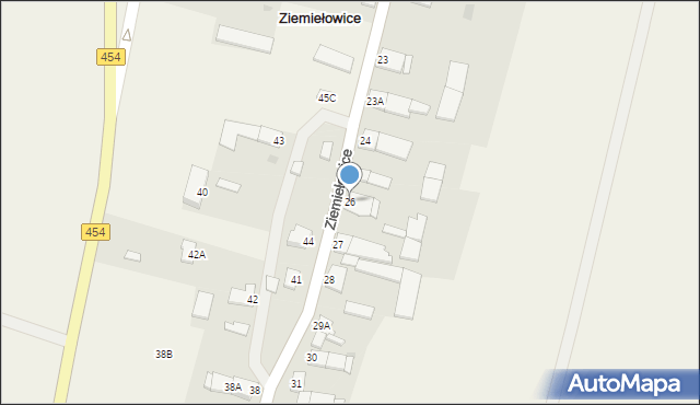 Ziemiełowice, Ziemiełowice, 26, mapa Ziemiełowice