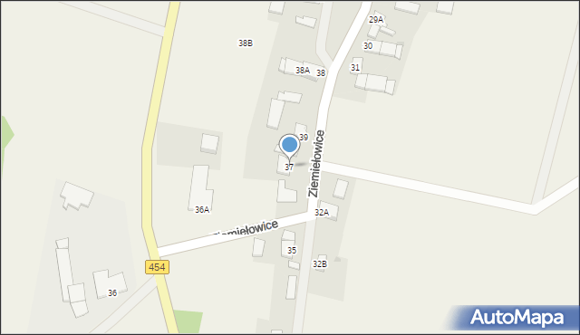 Ziemiełowice, Ziemiełowice, 37, mapa Ziemiełowice