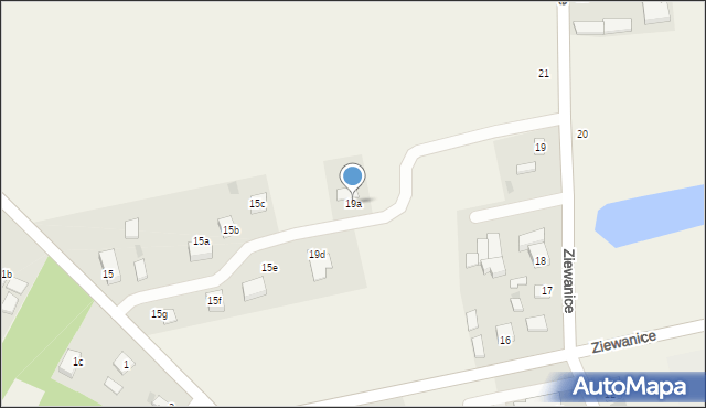 Ziewanice, Ziewanice, 19a, mapa Ziewanice