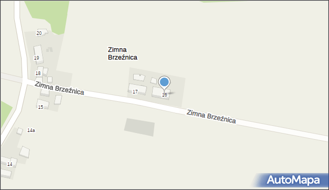 Zimna Brzeźnica, Zimna Brzeźnica, 16, mapa Zimna Brzeźnica