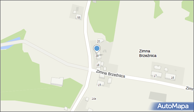 Zimna Brzeźnica, Zimna Brzeźnica, 19, mapa Zimna Brzeźnica