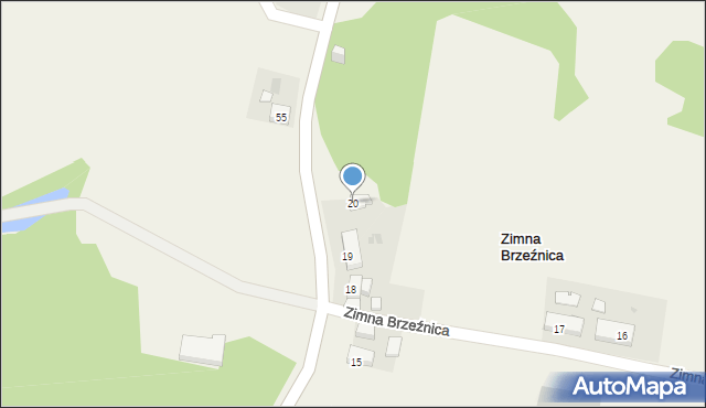 Zimna Brzeźnica, Zimna Brzeźnica, 20, mapa Zimna Brzeźnica