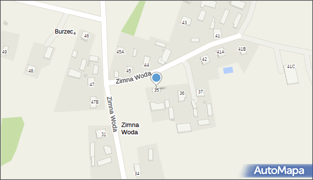 Zimna Woda, Zimna Woda, 35, mapa Zimna Woda