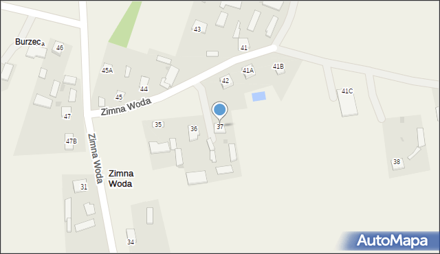 Zimna Woda, Zimna Woda, 37, mapa Zimna Woda