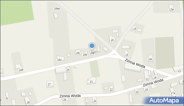 Zimna Woda, Zimna Woda, 16a, mapa Zimna Woda