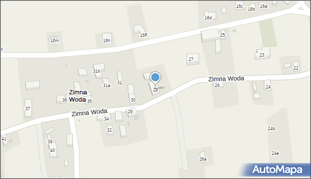 Zimna Woda, Zimna Woda, 28, mapa Zimna Woda