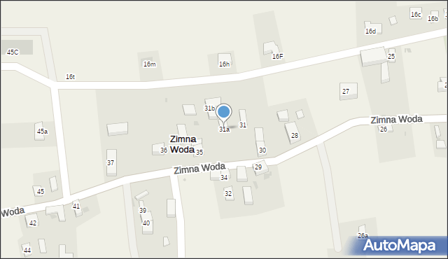Zimna Woda, Zimna Woda, 31a, mapa Zimna Woda
