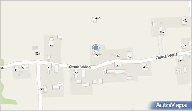 Zimna Woda, Zimna Woda, 47a, mapa Zimna Woda