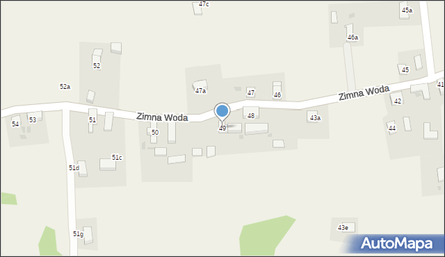 Zimna Woda, Zimna Woda, 49, mapa Zimna Woda