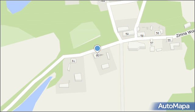 Zimna Woda, Zimna Woda, 60, mapa Zimna Woda