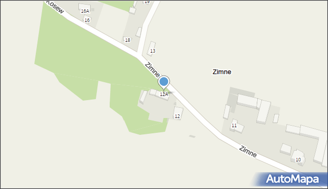 Zimne, Zimne, 12A, mapa Zimne