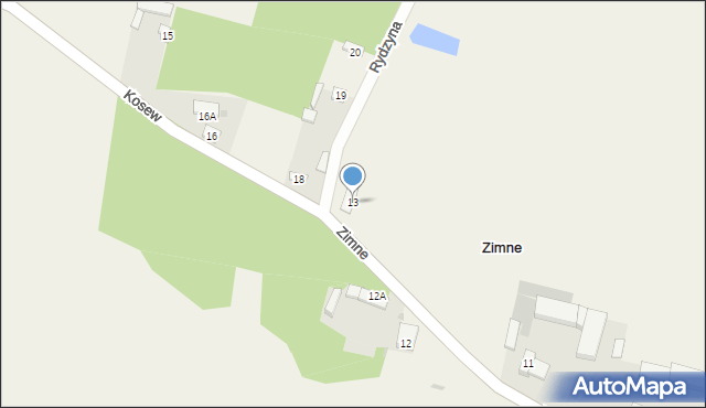 Zimne, Zimne, 13, mapa Zimne