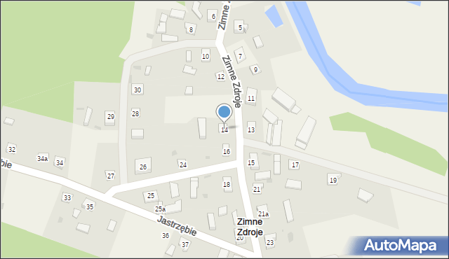 Zimne Zdroje, Zimne Zdroje, 14, mapa Zimne Zdroje