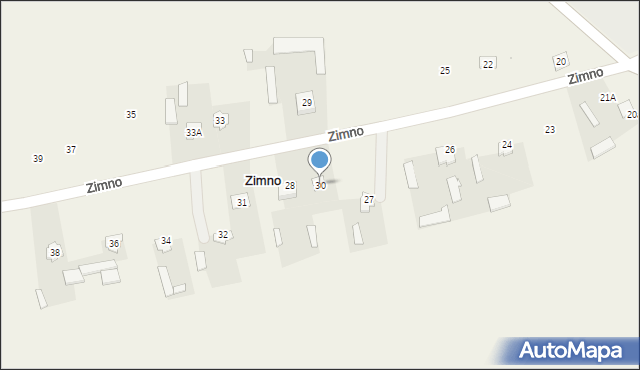 Zimno, Zimno, 30, mapa Zimno