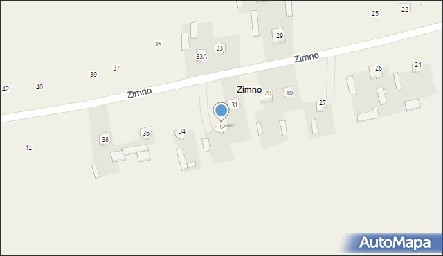 Zimno, Zimno, 32, mapa Zimno