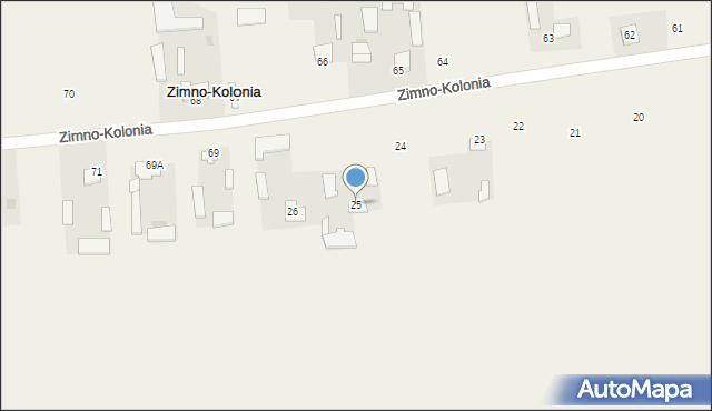 Zimno-Kolonia, Zimno-Kolonia, 25, mapa Zimno-Kolonia