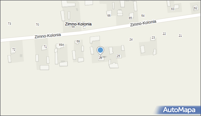 Zimno-Kolonia, Zimno-Kolonia, 26, mapa Zimno-Kolonia