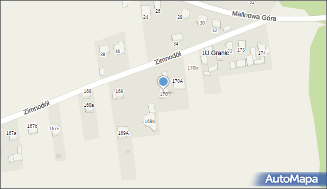 Zimnodół, Zimnodół, 170, mapa Zimnodół