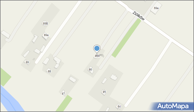 Ziółków, Ziółków, 86A, mapa Ziółków