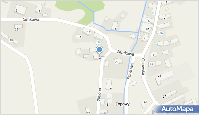 Zopowy, Zielona, 2, mapa Zopowy