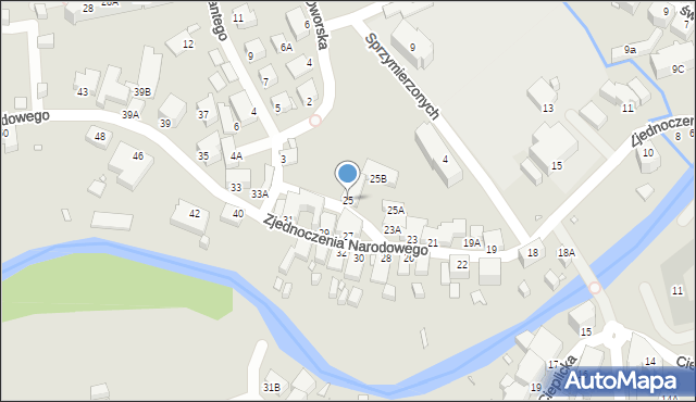Jelenia Góra, Zjednoczenia Narodowego, 25, mapa Jelenia Góra