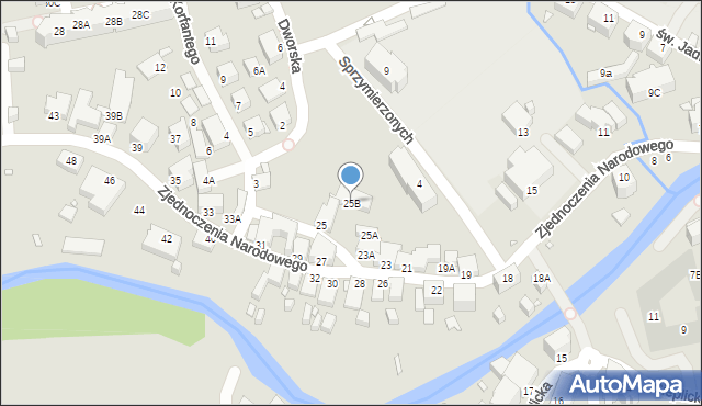 Jelenia Góra, Zjednoczenia Narodowego, 25B, mapa Jelenia Góra