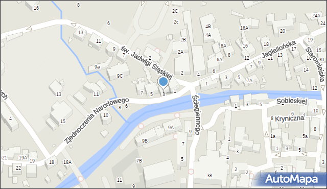 Jelenia Góra, Zjednoczenia Narodowego, 3, mapa Jelenia Góra