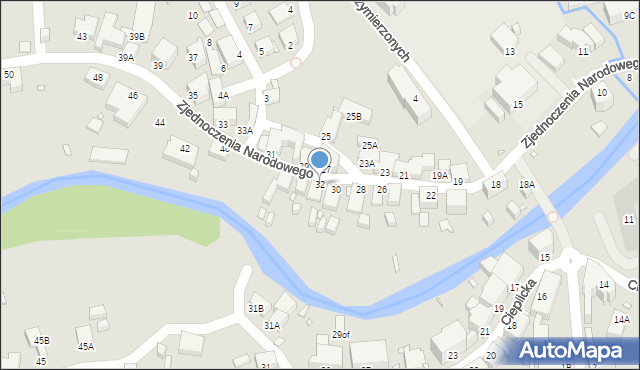 Jelenia Góra, Zjednoczenia Narodowego, 32, mapa Jelenia Góra