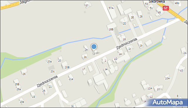 Kalwaria Zebrzydowska, Zjednoczenia, 2, mapa Kalwaria Zebrzydowska