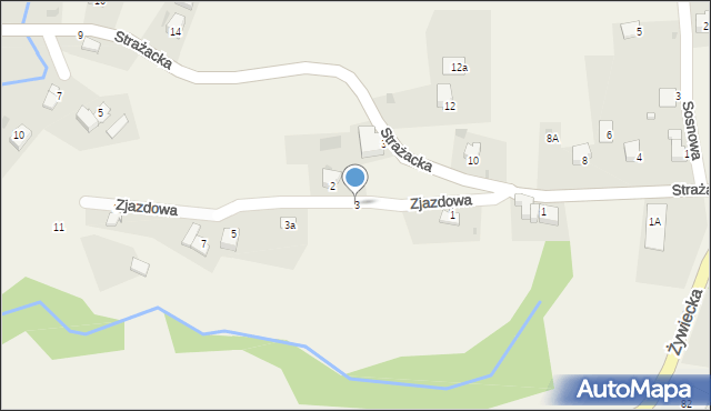 Okrajnik, Zjazdowa, 3, mapa Okrajnik