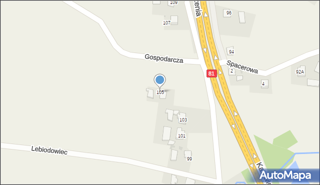 Pawłowice, Zjednoczenia, 105, mapa Pawłowice