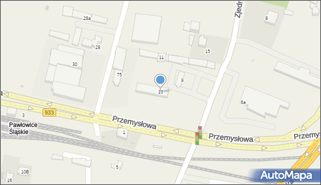 Pawłowice, Zjednoczenia, 13, mapa Pawłowice