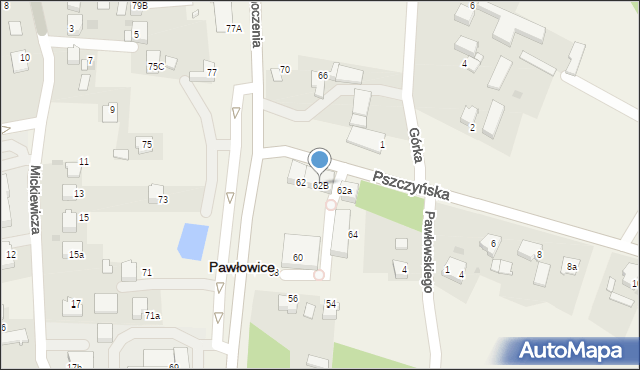 Pawłowice, Zjednoczenia, 62B, mapa Pawłowice